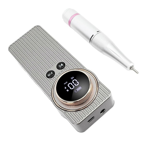 Nail Drill Machine Portable High Speed 35000RPM Rechargeable Nail Art Polisher with LCD Display Screen Nail Care Tool