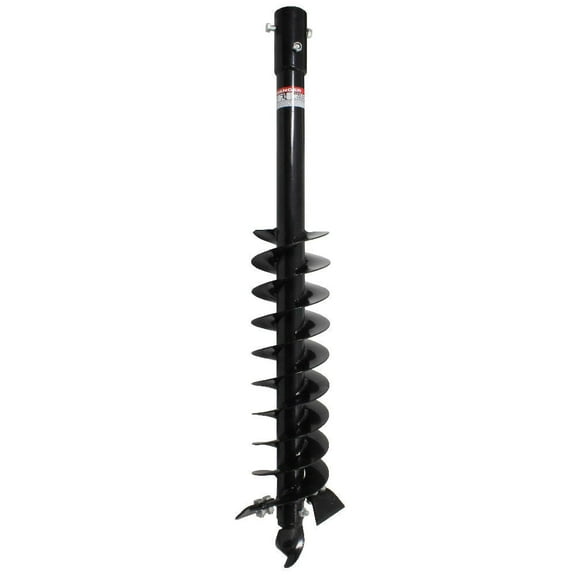 Titan Attachments 9" Auger Bit for 3 Point Post Hole Digger, 24" Drilling Depth with Fishtail Point, HD Steel, Digging Bit Only
