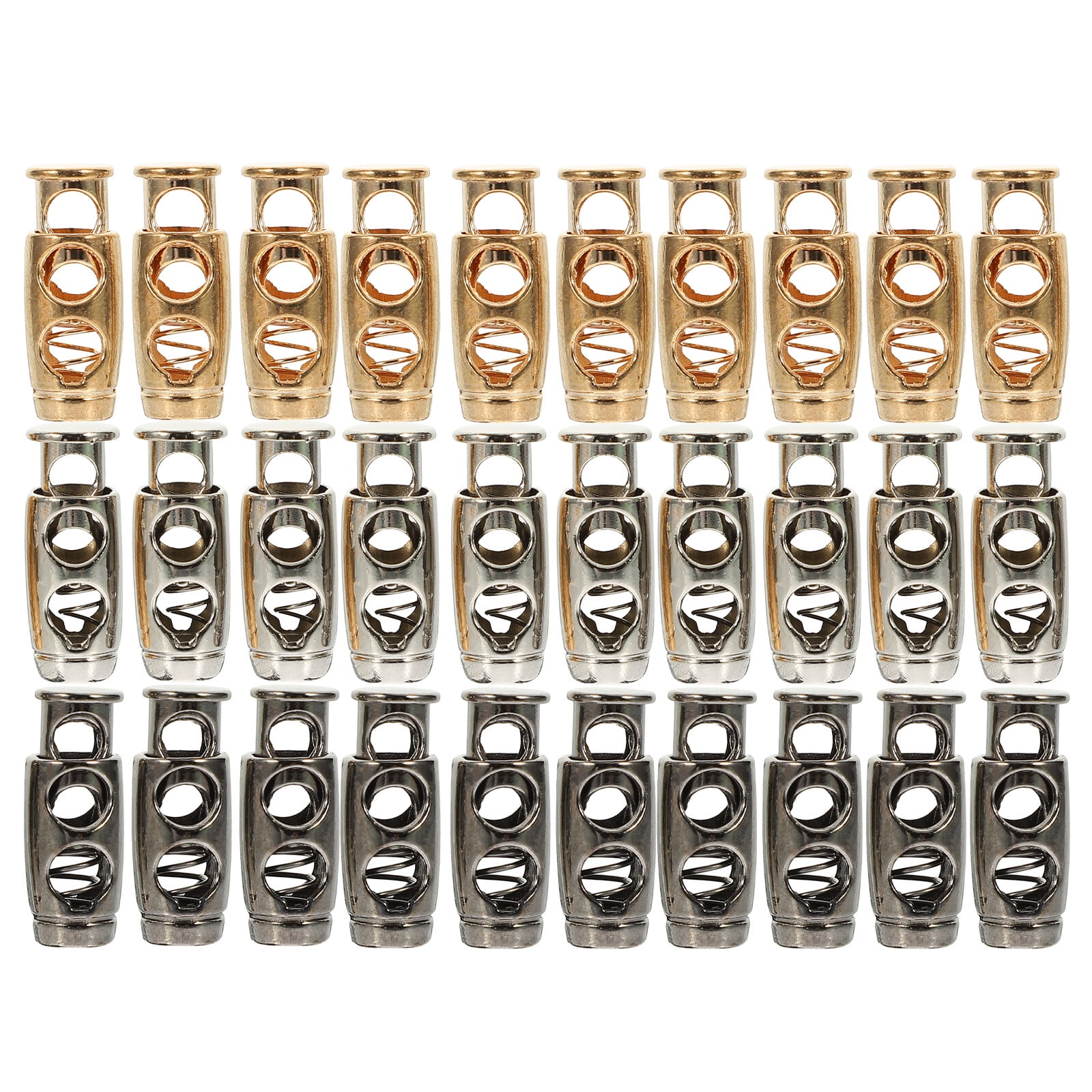 30pcs Metal Cord Lock Adjustable Spring Lock Cord Locks for Drawstrings