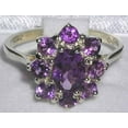 thumbnail image 4 of LBG British Made 18k White Gold Natural Amethyst Womens Statement Ring - 33 size options - Size 5.75, 4 of 5