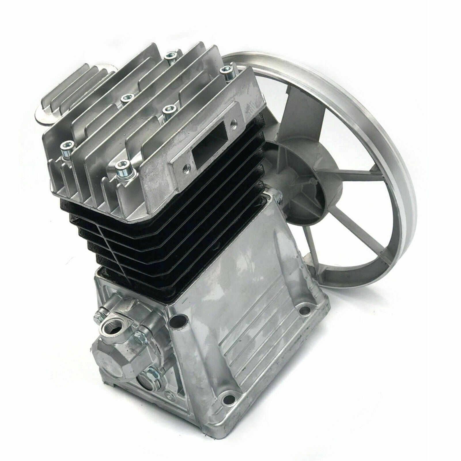 2HP  175L/Min Air Compressor Pump, 1.5KW Piston Twin Cylinder Air Compressor Head Pump Aluminum Oil Lubricated Pump With Silencer, Breathing Nozzle