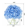 thumbnail image 4 of Enova Home Artificial Flowers Silk Hydrangea Fake Flowers Arrangement in Clear Glass Round Vase with Faux Water for Home Office Wedding Party Decoration (Blue), 4 of 4