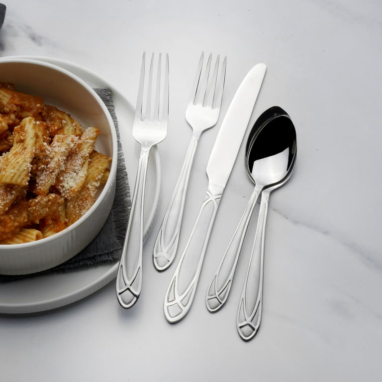 Free Shipping! Pfaltzgraff Mirage Frost 42-Piece Modern Flatware