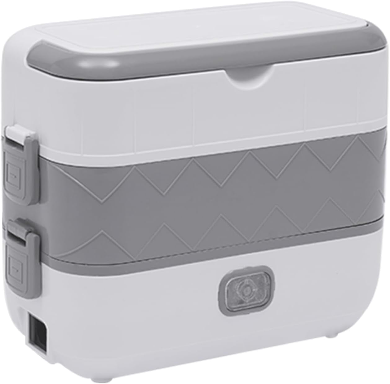 200w Electric Lunch Box Food Warmer,110v Portable lunch box warmer 2 Tiers White+Grey Heated Lunch Box with 201 Stainless Steel Container
