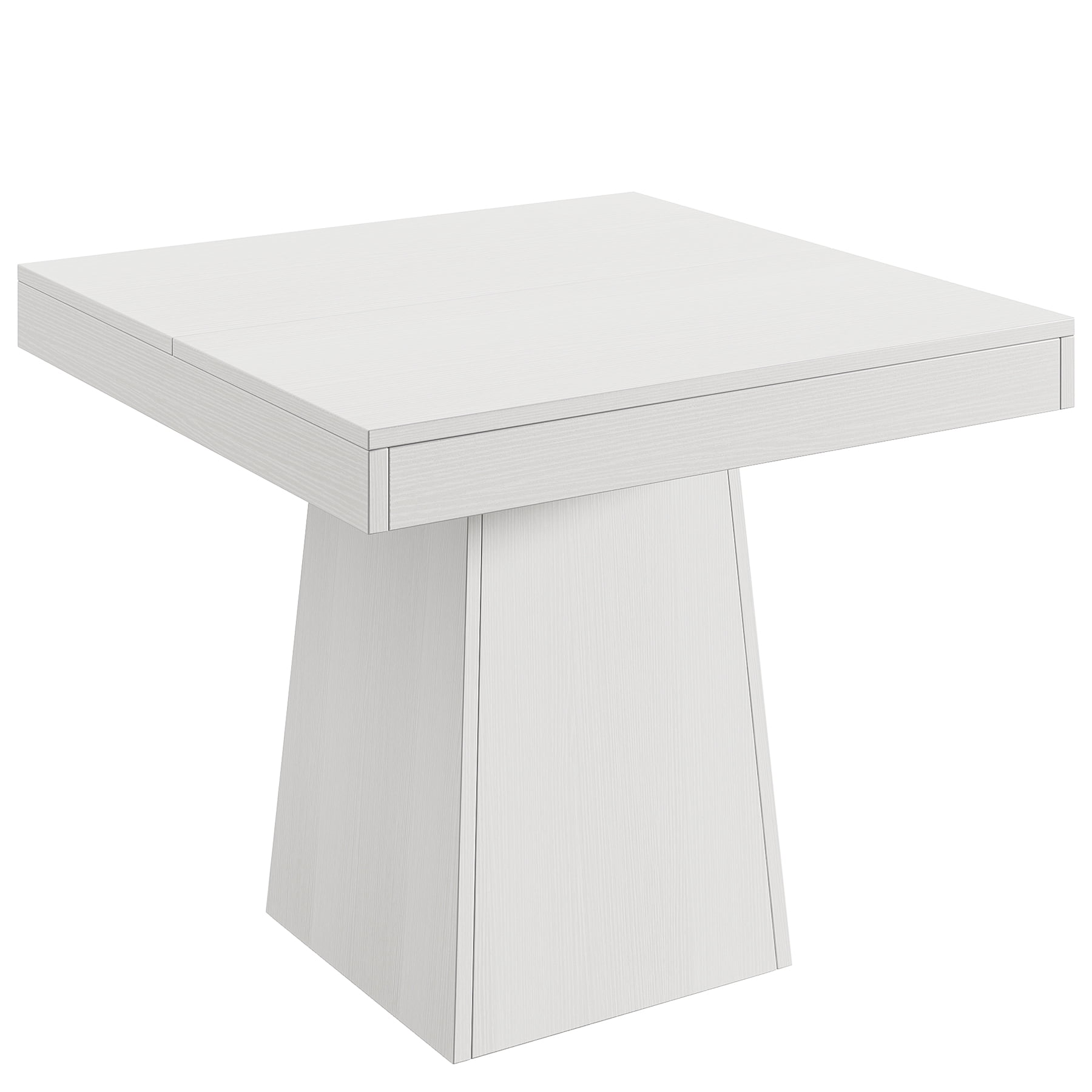 Fnova 31.5" Square Farmhouse Dining Table, Wood Coffee Table for 4 People, Modern Kitchen Table for Dining Room, White (Chairs Not Included)