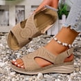 thumbnail image 5 of Daolelai Hollow Thick-Soled Wedge-Heeled Peep-Toe Sandals, 5 of 9