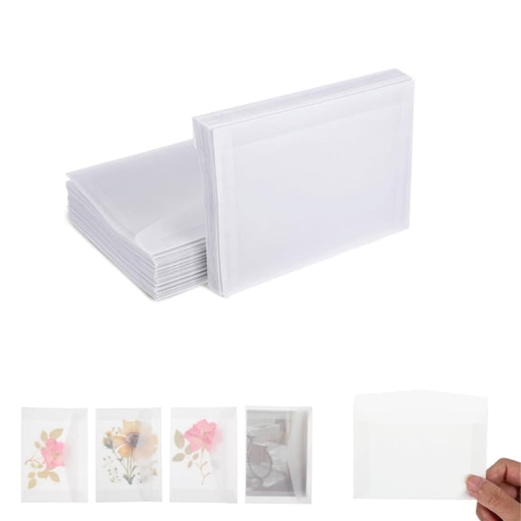 100-Pack Translucent Glassine Envelopes,5.1x3.15 Inch Paper Envelopes for Wedding Invitations,Greeting Cards, Birthday & Graduation Party Invites