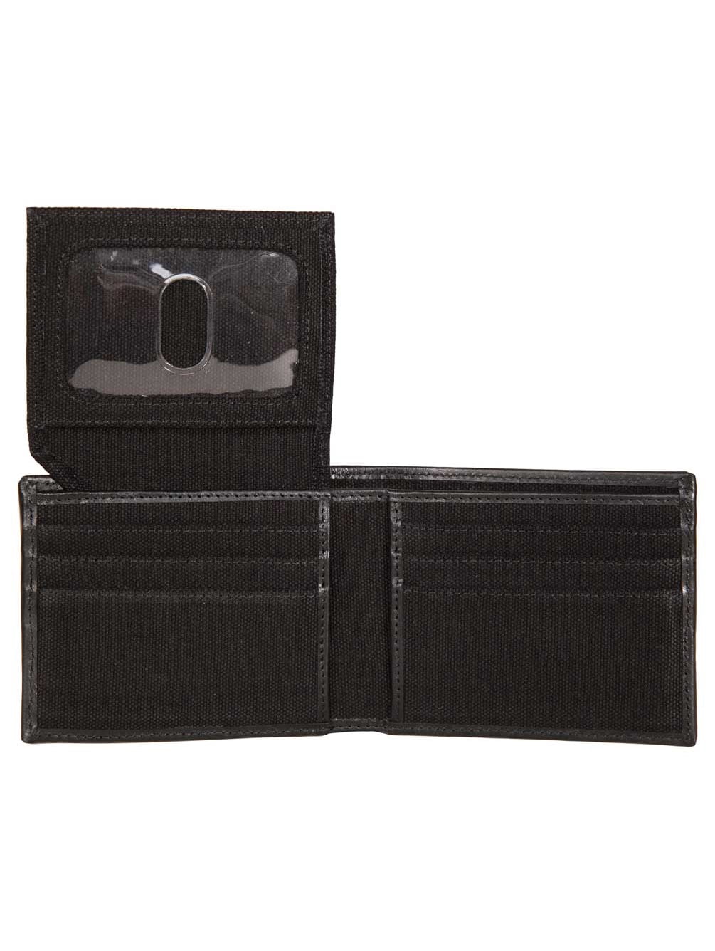 Harley-Davidson Men's Patch Cotton Canvas & Leather Bi-Fold RFID Wallet - Black, Harley Davidson