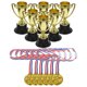 thumbnail image 1 of 12 piezas Mini vasos de oro de plástico Premios de recompensa Niños Pequeñas medallas Premios de regalo para niños Trofeo de oro (6x Trofeos + 6x Medallas), 1 of 8