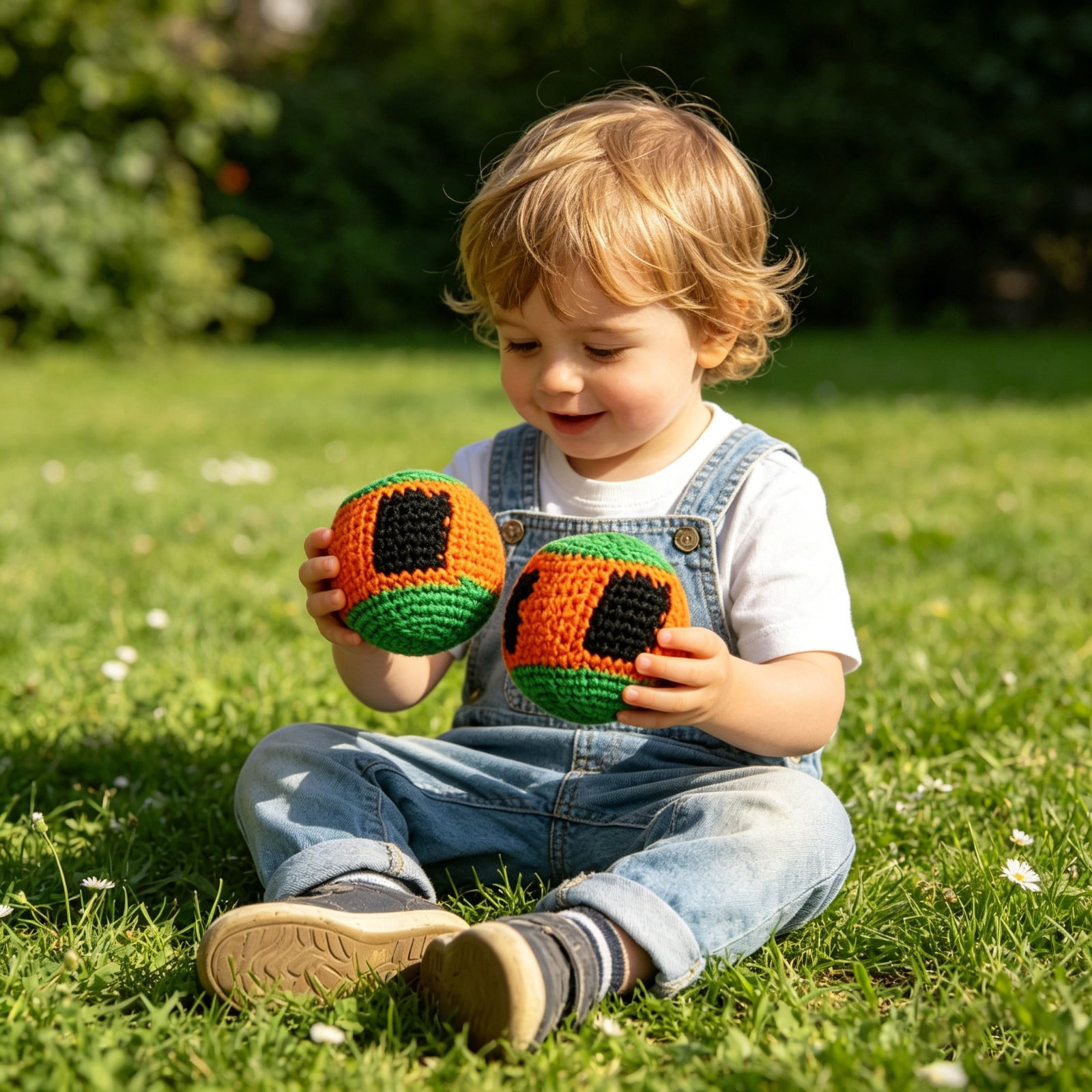 Hand Crochet Sandbags Funny Expression Soft Toss Game Toys for Little Ones Indoor Outdoor Play(C)