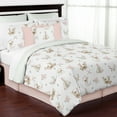 thumbnail image 5 of Sweet Jojo Designs Deer Floral White Taupe and Pink Full/Queen Bed Comforter 3 Piece Bedding Set - 3 Piece, 5 of 6