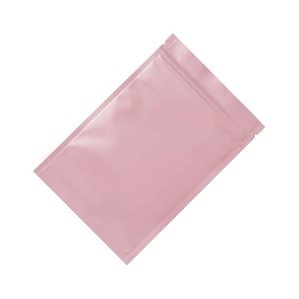 100 piezas de bolsas con cierre hermético de papel de aluminio, bolsas de embalaje con cierre hermético de varios tamaños, paquete de Almacenamiento y organización del hogar Rosa 12*18 CM Advancent HA077054-04