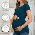 thumbnail image 6 of Bearsland Women's Short Sleeve Maternity T-Shirt Pregnancy Clothes 3-Pack, 6 of 9