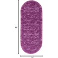 thumbnail image 2 of ZYKFF Alfombras Non-Skid (Non-Slip) 2x5 Rubber Backing Floral Geometric Low Profile Pile Kitchen Area Rugs (Purple, 2' x 5' Oval), 2 of 7