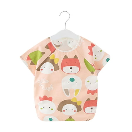 

Wanwan Spring Fall Baby Kid Infant Waterproof Short Sleeve Bib Printed Apron Smock