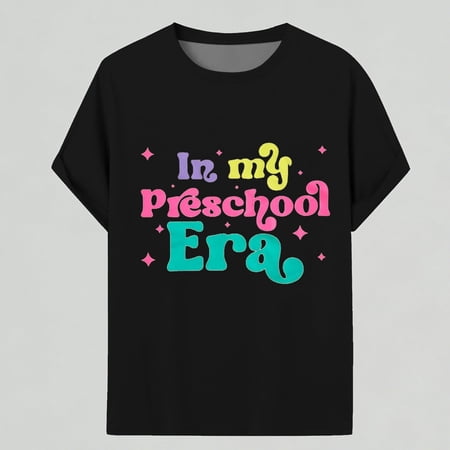 Xijirk Girls T Shirts School Celebration Tee Short Sleeve Preschool T Shirts for First Day Of Kindergarten 12-24 Months