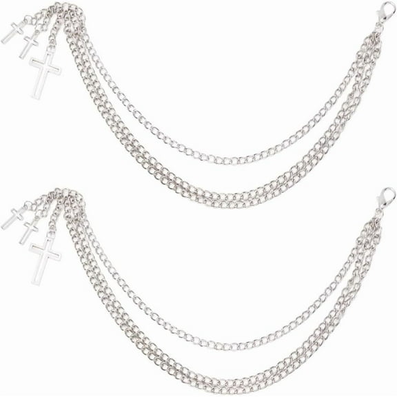 2Pcs Charms Silver Shoe Chain Charms Alloy Retro Vintage Gothic Style Metal Lobster Clasp Hanging Shoe Anklets Accessories Sets for Boots Sneakers Shoes Supplies DIY Decoration