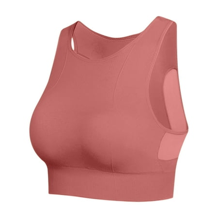 

qucoqpe Sports Bras for Women Seamless Wirefree Padded Sports Bra Plus Size Busted Yoga Running Breathable Crop Tops Quick Drying Sports Bralette with Removable Pads