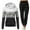 White 3XL, variant on 2 Pcs/Set Fall Winter Hoodie Pants Set Printed Colorblock Drawstring Patch Pocket Top Drawstring Elastic Waist Ankle-banded Trousers Lady Tracksuit Sport Outfit