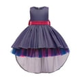 thumbnail image 2 of XMMSWDLA Toddler Girl Clothes Girls Color Net Yarn Shiny Bowknot Birthday Party Gown Kids Floor-length Princess Dresses, 2 of 7
