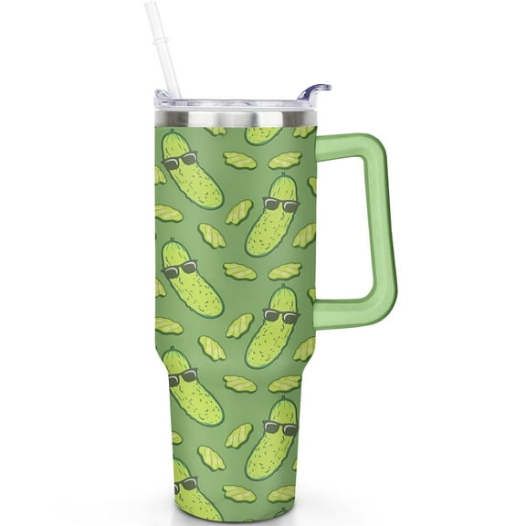 40 oz Food Tumbler Vacuum Insulated Stainless Steel Handle Flip Straw Lid Leak Proof Travel Cup Gift for Men Women