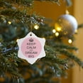 thumbnail image 7 of 3drose, Keep Calm and Dream Big. Pink and Black., 3 inch Snowflake Porcelain Ornament, 7 of 7