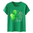 thumbnail image 2 of Aayomet St Patrick's Day Workout Tops For Women Women's Casual Crewneck Short Sleeve Oversized T Shirt Rainbow Graphic Tees,Green M, 2 of 3