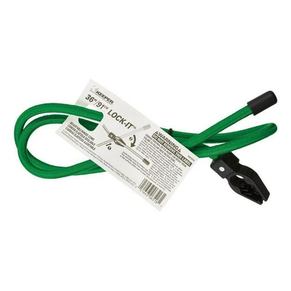 Keeper  36 in. Lock it Adjustable Bungee Cord, Green - Pack of 24