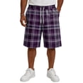 thumbnail image 3 of Delconic Men Neutral Tartan Plaid Quick Dry Knee Length Casual Shorts Elastic Drawstring Waist Side Pockets Loose Fit Short Pants For Summer Beach Gym Hiking Daily Dark Gray 5XL, 3 of 5