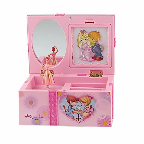 LAMIRO Sweet Musical Jewelry Box with Dancing Ballerina Girl Figurines Musical Box Jewelry Box for Girls