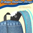 thumbnail image 2 of 17 Inch Lightweight Backpack,PVC Waterproof Oxford Fabric, Ergonomically Designed, with Large Capacity, Denim Cowboy Jean Style, 2 of 5