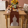thumbnail image 2 of Red Brown Gourd Table Runner 72 Inches, Modern Abstract Art Geometric Bed Runner Dresser Scarves Tabletop for Indoor Outdoor Parties/Ceremony/Banquet, 16" x 72", 2 of 9