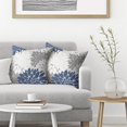 thumbnail image 3 of Navy Blue White Grey Pillow Covers 18x18 Inch Set of 2 Dahlia Floral Decor Throw Pillows Summer Modern Geometry Flower Outdoor Decorative Cushion Cases for Sofa Couch Bed Decorations, 3 of 6