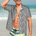 thumbnail image 7 of Sikiie Weave Geometric Print Men's Hawaiian Shirt, Summer Beach Button Pocket Short Sleeve T-Shirt,Medium, 7 of 7