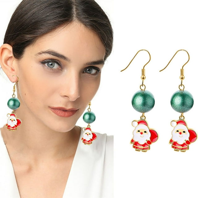 Pendientes De Navidad A La Moda, Pendientes Creativos De Papá Noel, Ciervo Y Campana, Regalo De Navidad Para Niñas Advancent AP007687-03