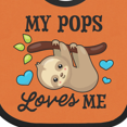 thumbnail image 4 of Inktastic My Pops Loves Me with Sloth and Hearts Boys or Girls Baby Bib, 4 of 4