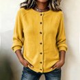 thumbnail image 6 of cocolona Womens Solid Color Sweater Cardigan Button Down Crew Neck Plus Size Knit Cardigan Loose Casual Soft Basic Sweater Sizes XS-4XL, 6 of 6
