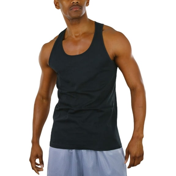 ToBeInStyle Men's Muscle Cotton Tank Top - Black - X- Large