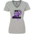 thumbnail image 3 of Inktastic I Wear Purple For My Grandma Lupus Awareness Women's V-Neck T-Shirt, 3 of 5