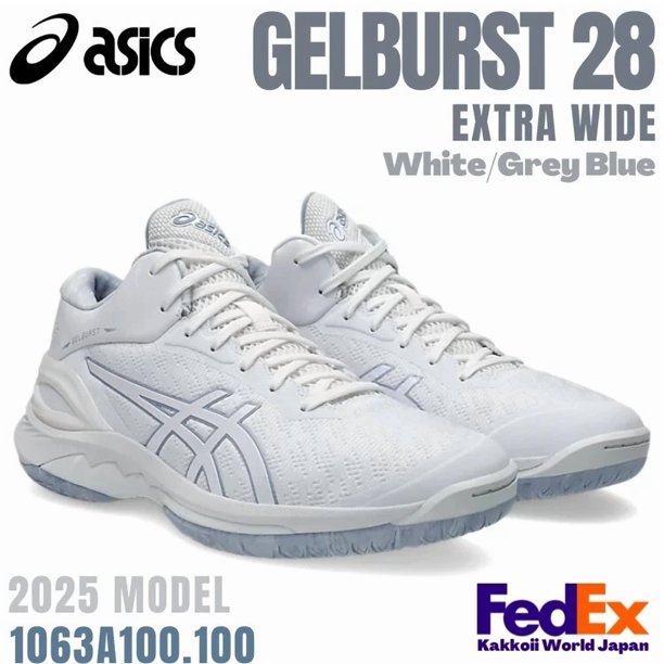 Asics Basketball shoes GELBURST 28 EXTRA WIDE White/Grey Blue 1063A100.100 NEW!