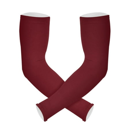 ALAZA Dark Red UV Sun Protection Arm Sleeves UPF 50  Compression Cooling Sleeve 1 Pair