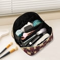 thumbnail image 2 of FORMRS Makeup Bag Travel Cosmetic Organizer for Women Fold Flat Zipper Pouch with Handle, Star Spangled Squares, 2 of 8