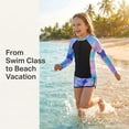 thumbnail image 4 of Long Sleeve Full Coverage Rash Guard Swimsuit with Front Zipper Sun Protection Swimwear Bathing Suit for Girls Size 9Y, 4 of 10