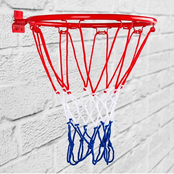 Hanging Wall Mounted Basketball Hoop, 12.6in Diameter Basketball Rim with Net, Suitable for Indoor and Outdoor Use, Fun Sports Toy for Playtime and Activity, Multicolor, 1pcs