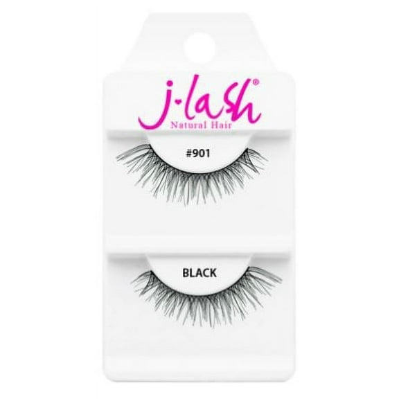 #901 Black , J Lash Daily Eyelashes, hair scalp beauty - Pack of 1 w/ Sleek 3-in-1 Comb/Brush
