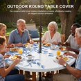 thumbnail image 3 of Round Outdoor Tablecloth with Umbrella Hole and Zipper, Eucalyptus Leaves Tablecloth with Elastic Waterproof, Navy Blue Summer Botanical Weeping Patio Table Covers for 36" - 44" Picnic Pool Tables, 3 of 9