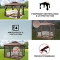 thumbnail image 6 of SANOPY 10'x10' Gazebo Canopy Tent, Assembled Style Wrought Iron Gazebo Tent with 4 Detachable Mosquito Net Sidewalls, Rainproof&Sunproof Gazebo Canopy for Tailgate, Yard, Beach, 6 of 8