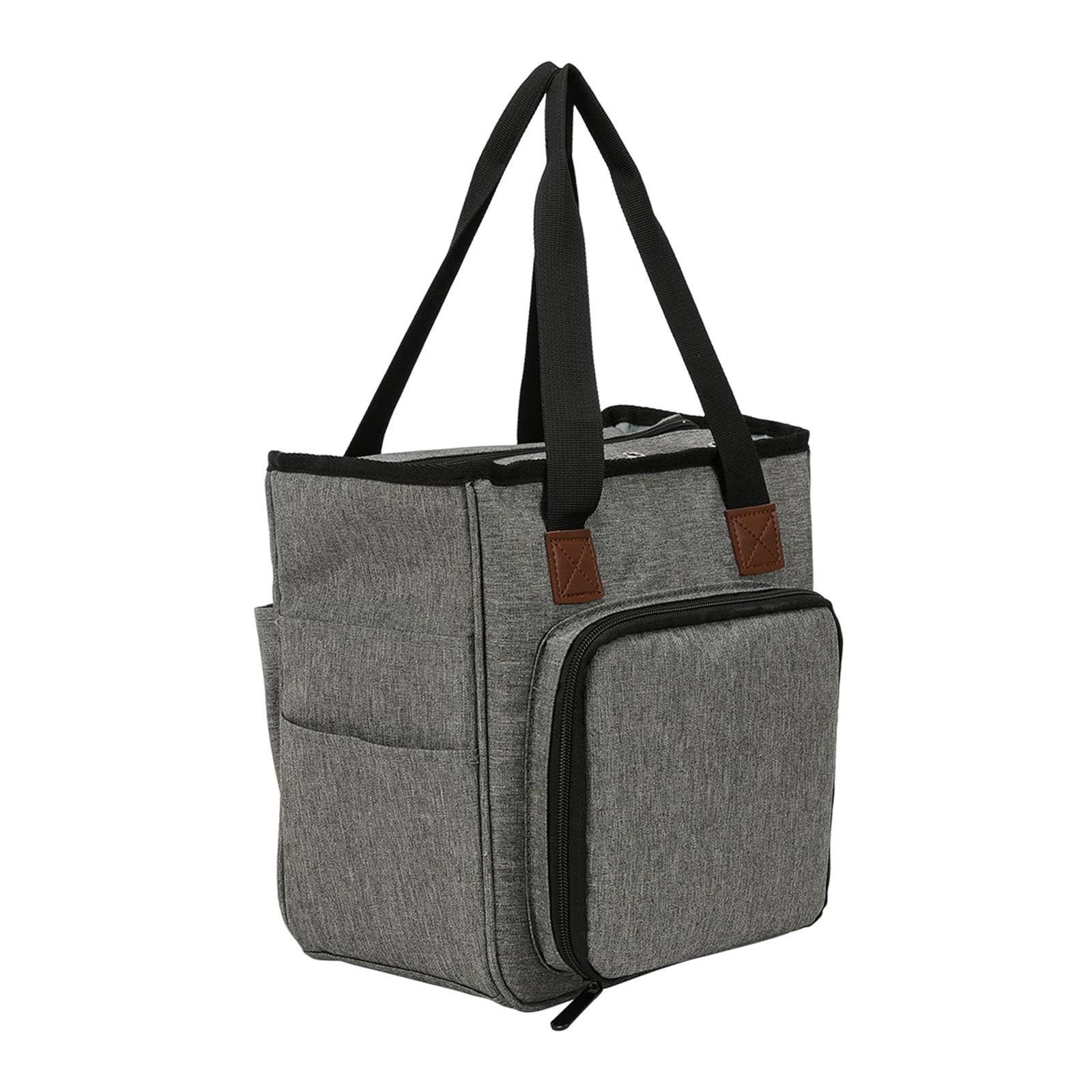 S SERENABLE Knitting Bag Portable Yarn Storage Bag for Wool Crochet Hooks Sewing Supplies DIY Household Organizer, Embroidery Needlework Handbag , gray, 26cmx14cmx23cm