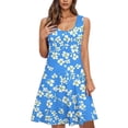 thumbnail image 2 of Blmnix Sleep Tanks Nightgown for Women Victorian Nightgown Cotton Nightgowns Nightshirt Above-the-Knee Crew Neck Sleeveless Blue Backless Nightgown,XXL, 2 of 7
