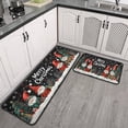 thumbnail image 3 of 2 Piece Christmas Plaid Kitchen Rug Sets Welcome Christmas Snowflake Kitchen Floor Mat Anti Fatigue Rugs for Kitchen Floorfor Bath Cooking (47x17+30x17 Inches), 3 of 7